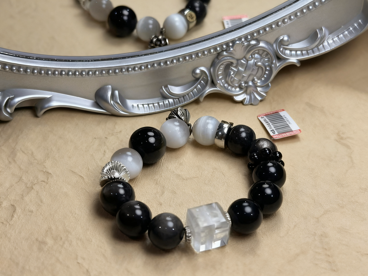 Shiny Black Obsidian Bracelet for Protection and Grounding